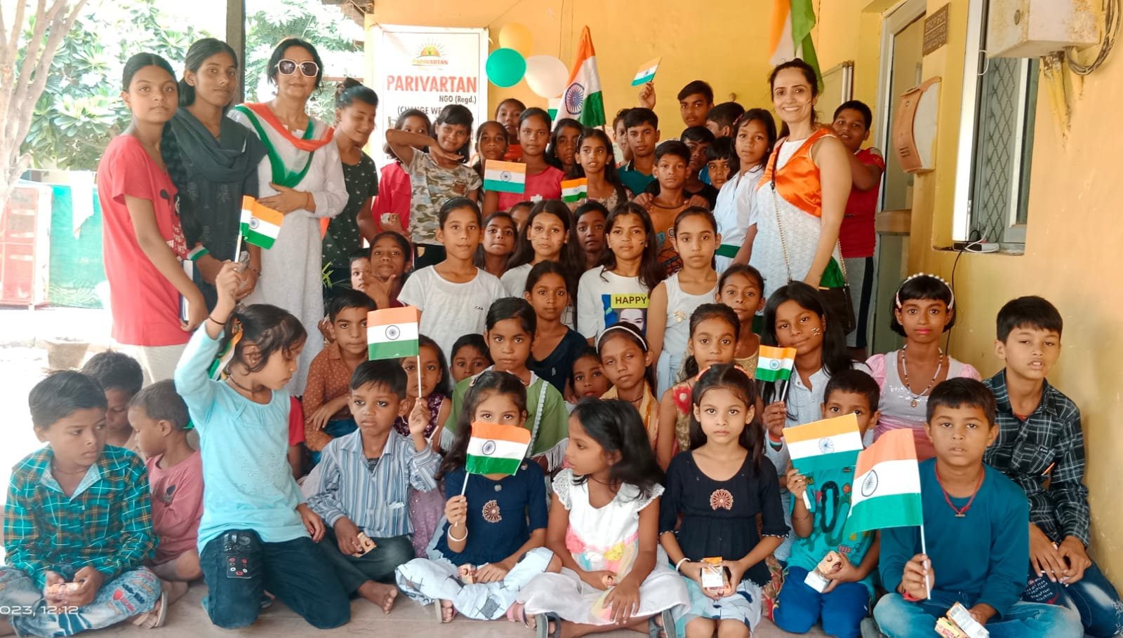 Parivartan (Change We Need)NGO Celebrates 77th Independence Day with Underprivileged Children: A Day of Patriotism, Unity, and Joy