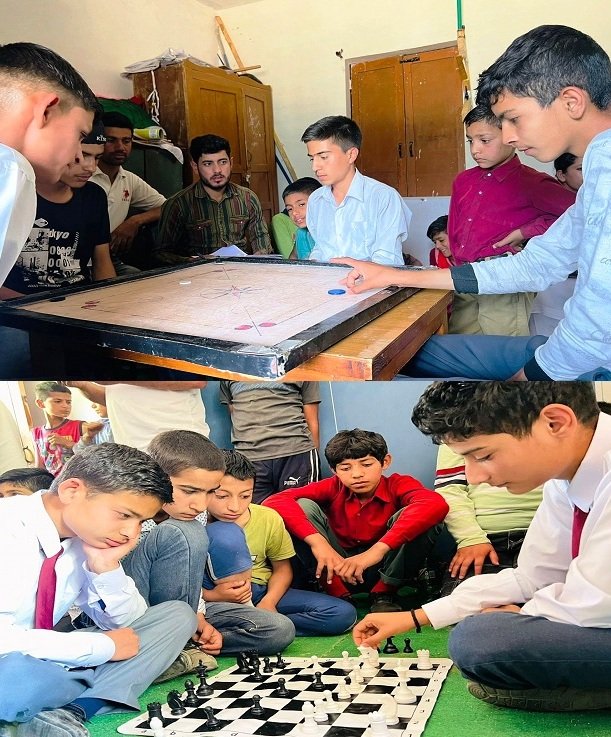 Inter-School Zone Level Competition 2025-26 U-14 boys compete in Carrom, Chess, Badminton, Yoga & Wrestling at Ghat