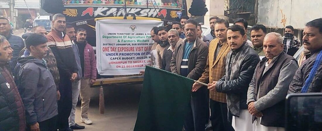 MLA Ranbir Singh Pathania Flags Off Farmers’ Exposure Visit to SKUAST-Jammu