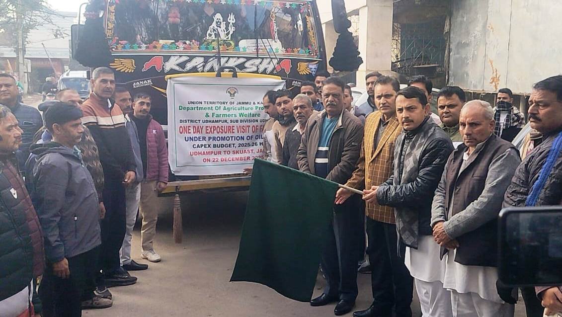 MLA Ranbir Singh Pathania Flags Off Farmers’ Exposure Visit to SKUAST-Jammu