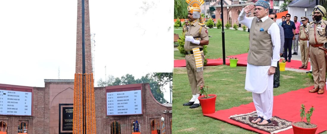CM Omar Abdullah Pays Tributes at Balidan Stambh, Srinagar