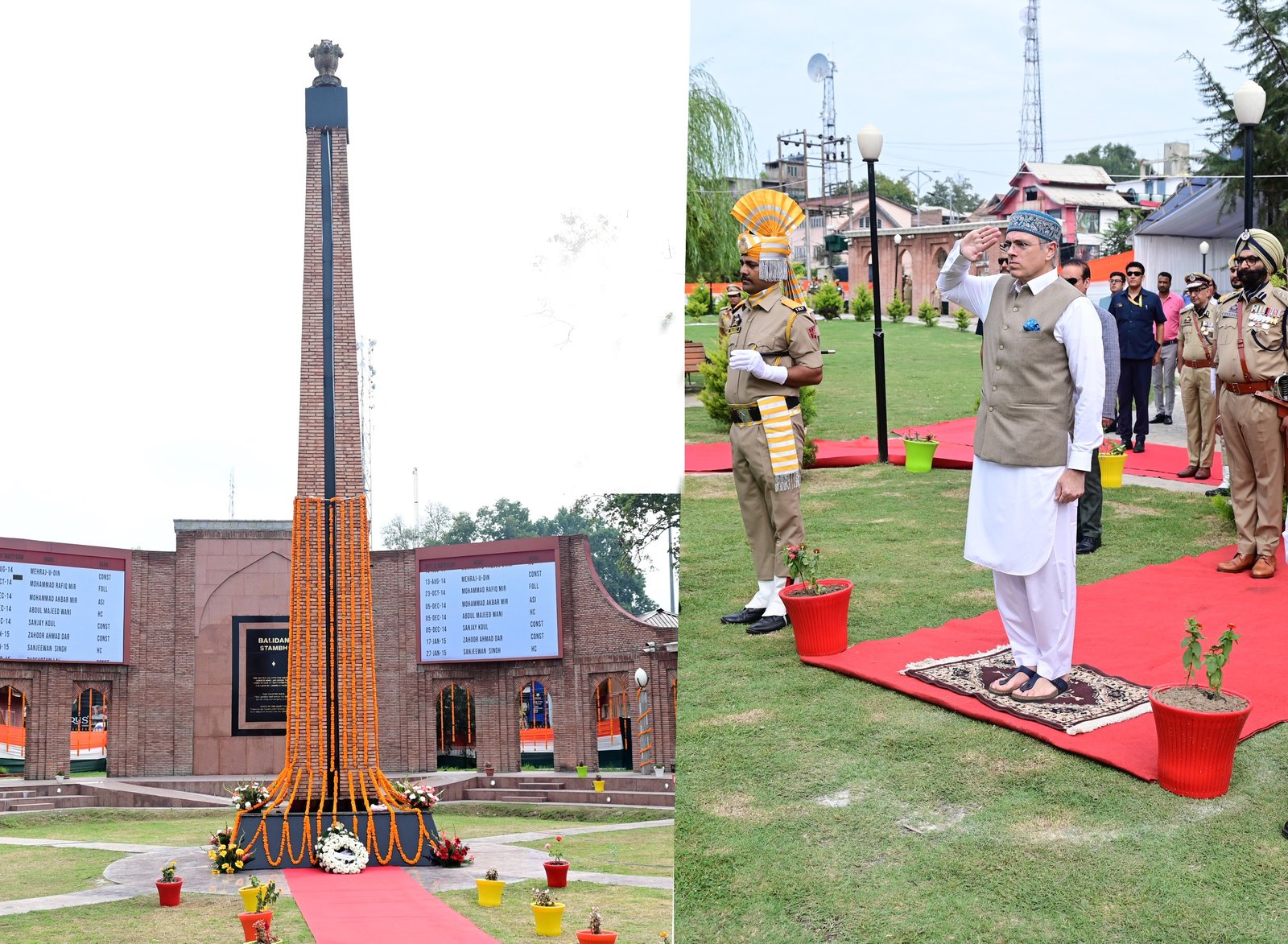 CM Omar Abdullah Pays Tributes at Balidan Stambh, Srinagar