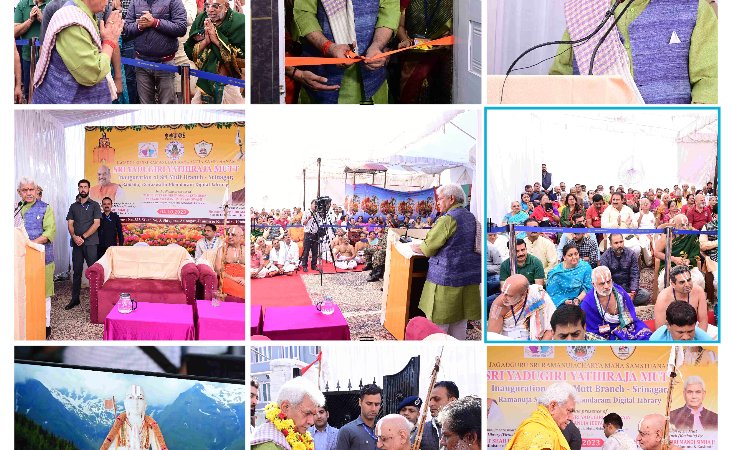 Lt Governor inaugurates Jagadguru Sri Ramanujacharya Saraswathi Bhandaram Digital Library and Sri Yadugiri Yathiraja Mutt Branch, Kashmir at Srinagar