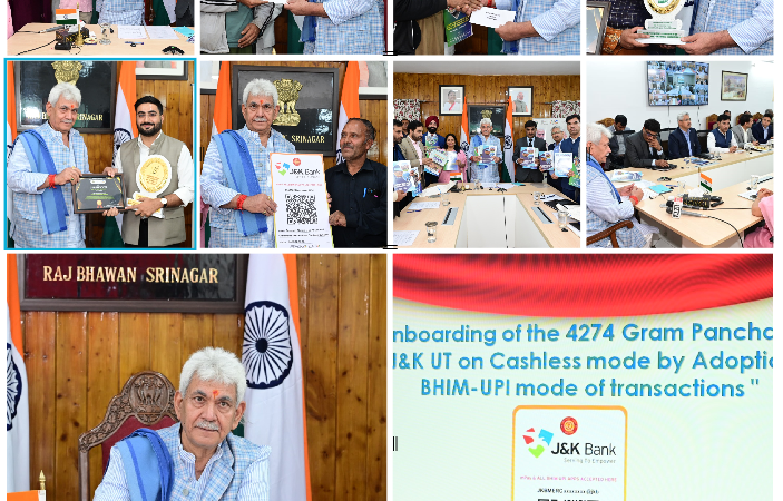 Lt Governor inaugurates ‘Cashless Panchayats’, adoption of BHIM-UPI mode of transactions in Gram Panchayats of J&K UT